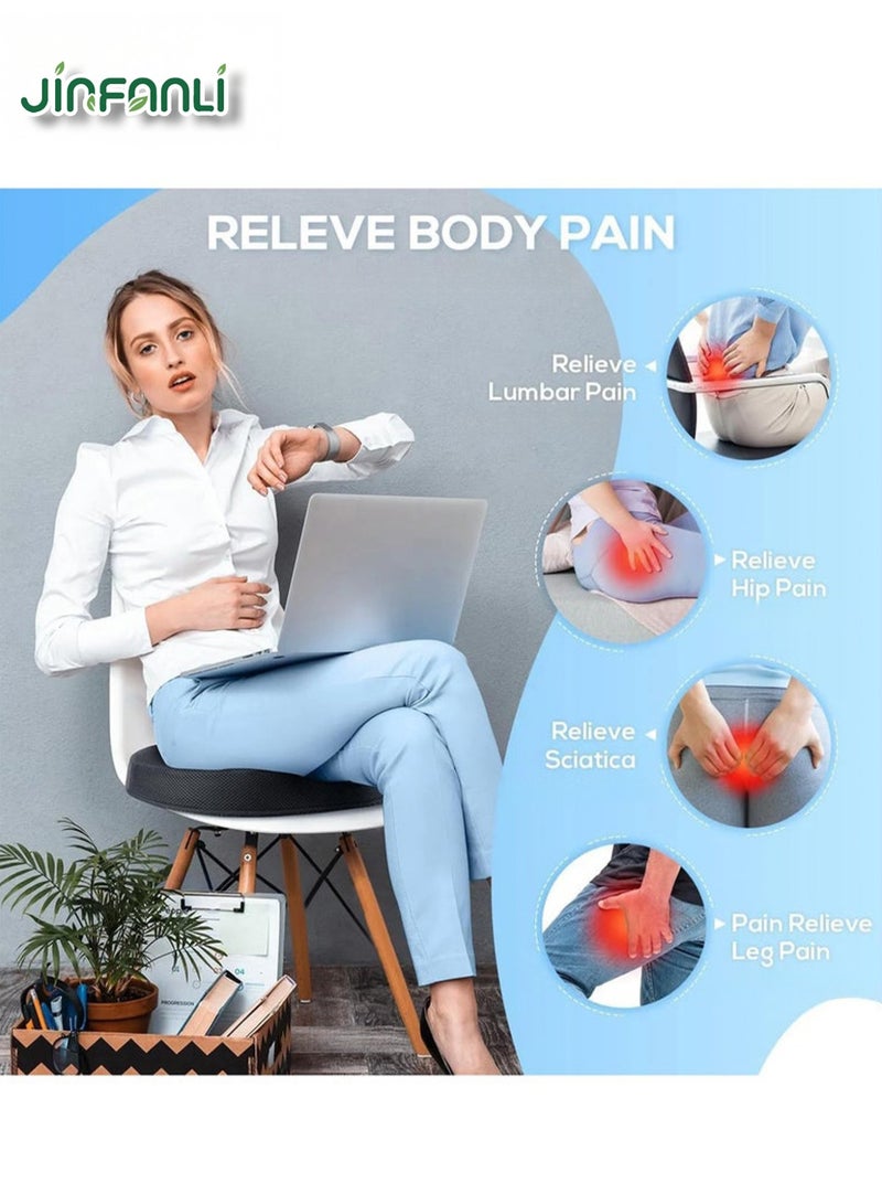 JINFANLI Pillow Seat Cushion Chair Cushion for Coccyx Pain and Hemorrhoids Relief, Memory Foam Seat Cushion for Postpartum Pregnancy, Seat Cushion for Men and Women for Home and Office, (Black) - Image 4